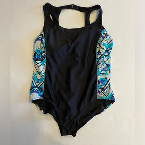 Catalina black & multicolored one piece swimsuit size 2X